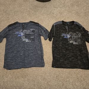 Street Rules Mens Casual Graphic T-Shirts - Blue & Black